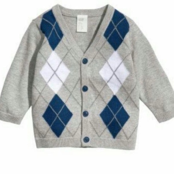 H&M Argyle Cardigan Button-Down Size 1 1/2 to 2 - - Picture 7 of 7